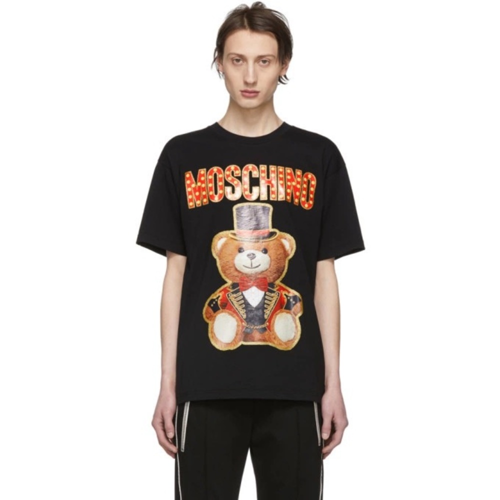 Moschino Black Ring Leader Bear T-shirt